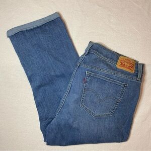 Levi’s Women’s Cuffed Cropped Straight Leg Fit Blue Denim Jeans Size 32